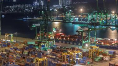 Singapur 'un ticari limanı Hava Gecesi Zaman Çizelgesi.