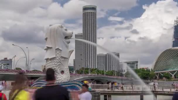 메리언 분수와 싱가포르의 스카이라인 타임 라인하 이 퍼펙트. — 비디오