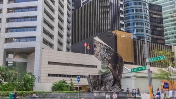 Singapur Raffles Place im Central Business District Singapur Zeitraffer-Hyperlapse, Singapur — Stockvideo