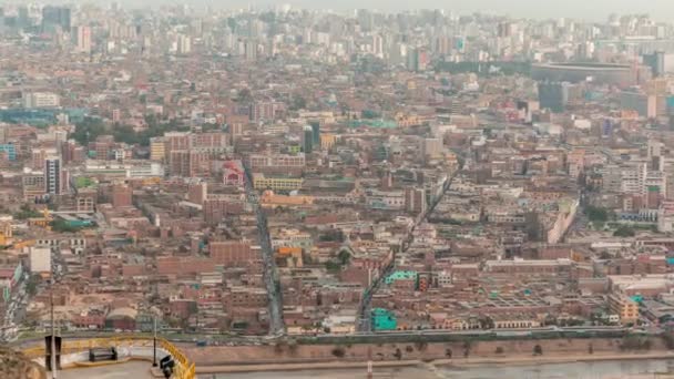 San Cristobal Hill 'den Lima' nın gökyüzü zaman çizelgesi görüntüsü. — Stok video