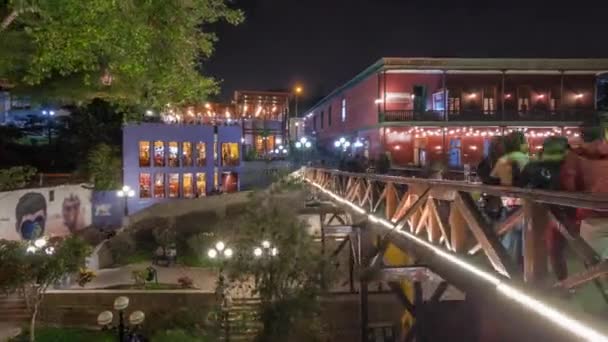 Puente iluminado de los Suspiros hiperlapso del lapso de tiempo nocturno. — Vídeos de Stock