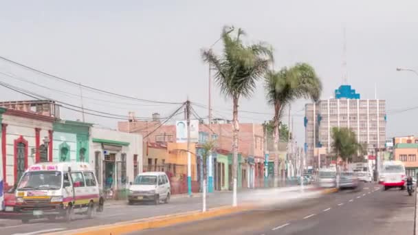 Monumental Callao è una delle nuove aree di moda vicino timelapse Lima. Lima Perù . — Video Stock