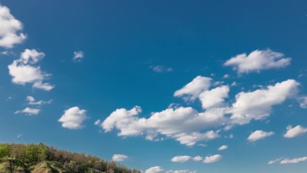 Zöld mező és kék ég fehér felhő timelapse — Stock videók