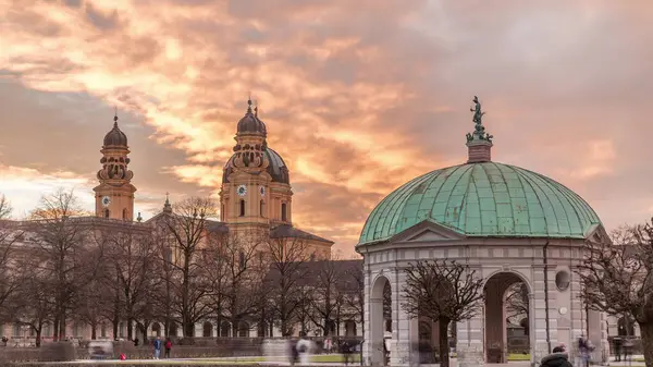 Der Diana Pavillon Tempel Mit Bayern Statue Der Mitte Des — Stockfoto