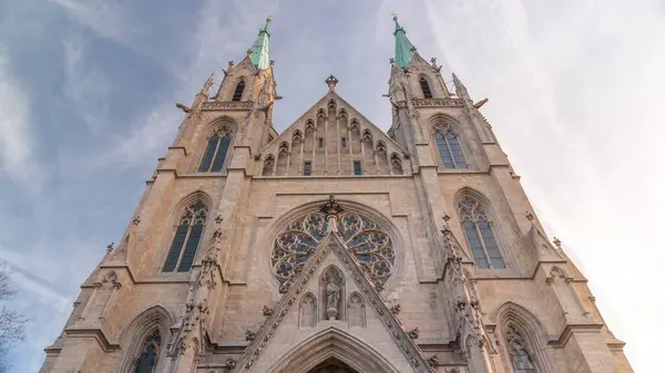 Paul Church Paulskirche Timelapse Looking Perspective Large Catholic Church Ludwigsvorstadt — Stock Photo, Image