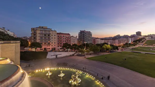 Panorama Che Mostra Prato All Alameda Dom Afonso Henriques Con — Foto Stock