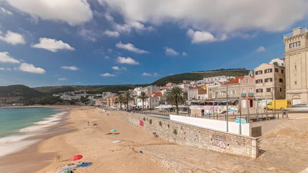 Panorama Leteckým Výhledem Město Sesimbra Přímořský Čas Portugalsko Horní Krajina — Stock fotografie