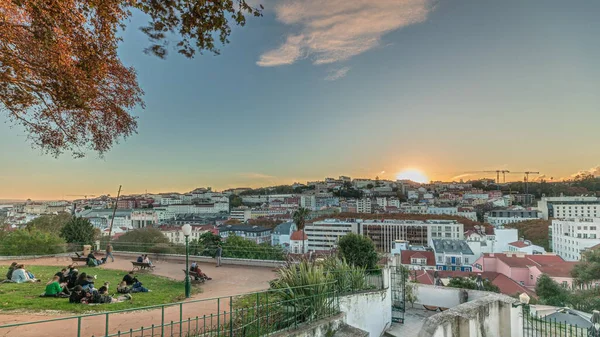 Panorama Showing Jardim Torel Timelapse Traditional Garden Viewpoint Unusual Views — Stock Photo, Image