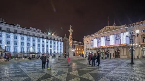 Panorama Che Mostra Piazza Municipale Con Architettura Del Municipio Decorato — Foto Stock