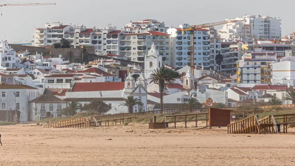 Aerial View Beautiful Meia Praia Beach Timelapse Lagos Algarve Portugal — Stock Photo, Image