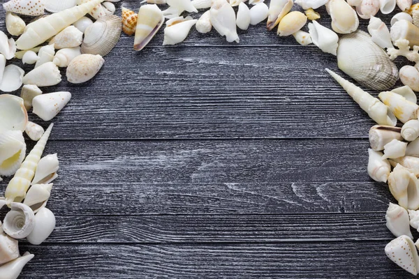 Kabukları ile gri ahşap arka plan