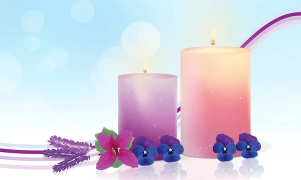 Colourful Candle Arrangement Design — Stock Photo, Image