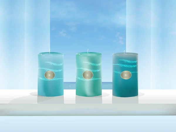 Turkuaz mum pencere