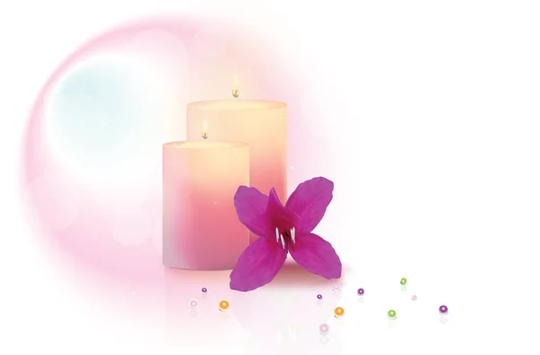 Çiçek ile Spa mumlar