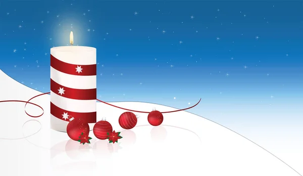 Christmas Stripy Candle Design — Stock Photo, Image