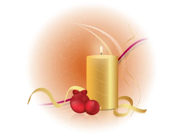 Weihnachten Goldene Kerze Licht — Stockfoto