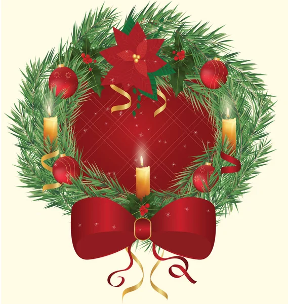 Christmas Wreath Candles — Stock Photo, Image