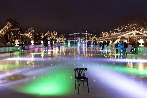 Amsterdam Pays Bas Janvier 2019 Visite Nocturne Place Musée Patinoire — Photo