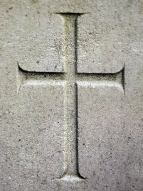 Belediye Mezarlığı'nda Amsterdam, Hollanda, mezar taşı üzerinde çapraz