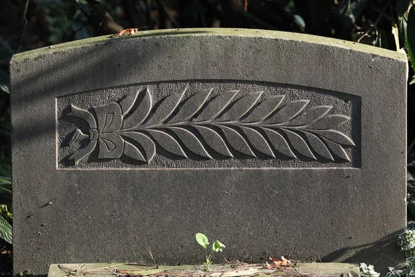 Grafsteen Gemeentelijke Begraafplaats Amsterdam Nederland — Stockfoto