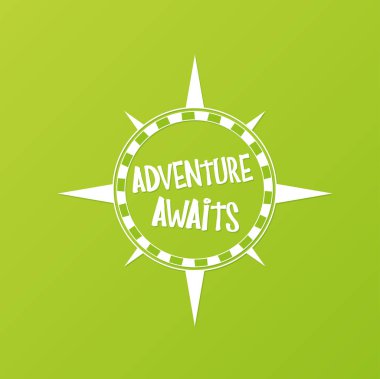 Macera bekliyor, ilham verici poster, vektör çizim yazı.