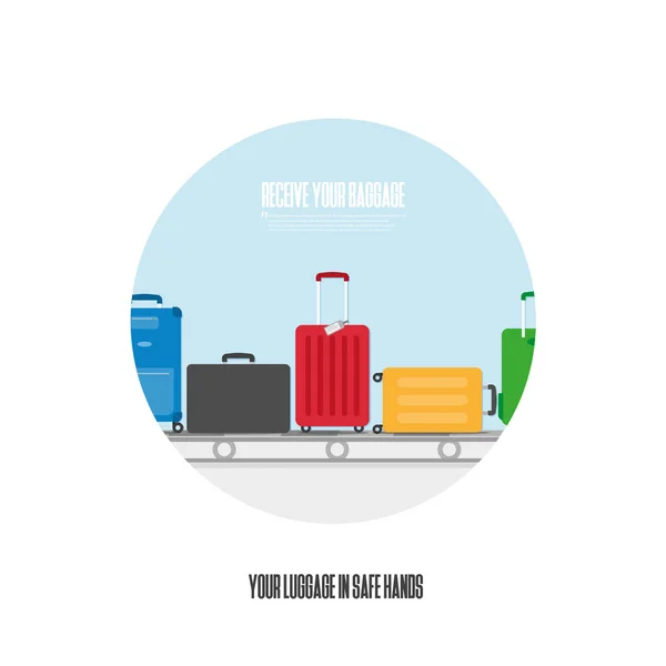 Seyahat Kavramı Bagaj Bavul Vektör — Stok Vektör