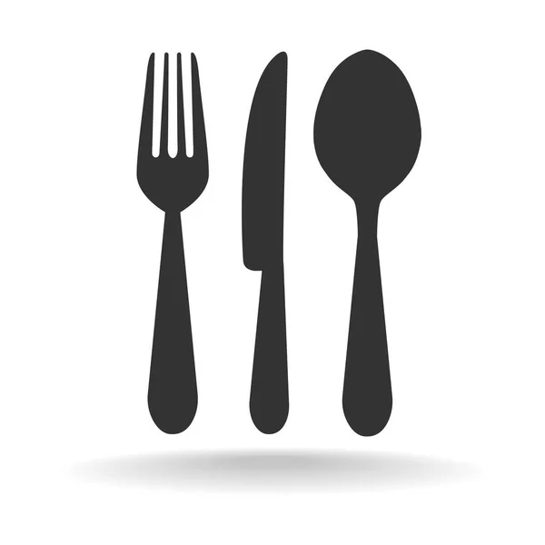 Knife Fork Spoon Vector White Background — Stock Vector