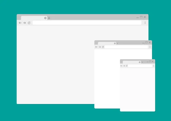Ventanas Simples Del Navegador Vector Plano — Vector de stock
