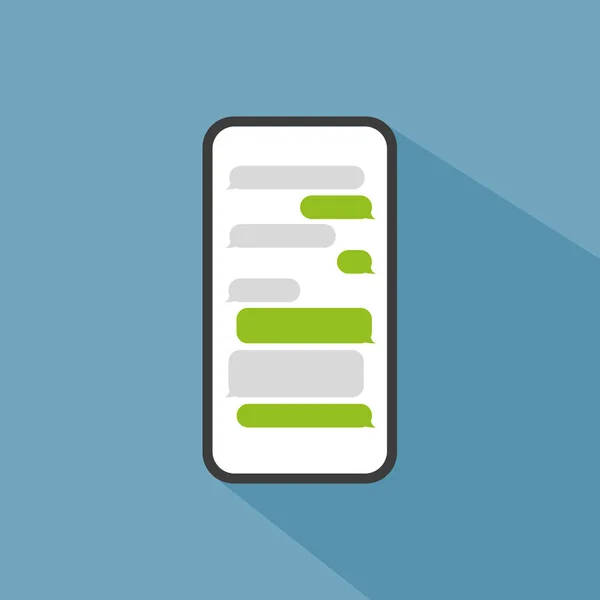Messages Sur Écran Smartphone Vecteur Icône — Image vectorielle