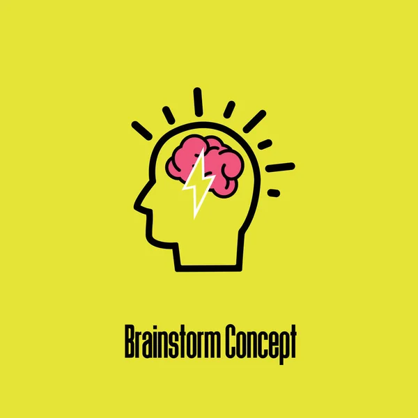 Concept Van Denkproces Brainstormen Pictogram Vectorillustratie — Stockvector