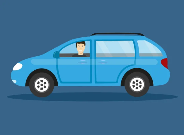 人と車 フラット スタイルのベクトル図 — ストックベクタ