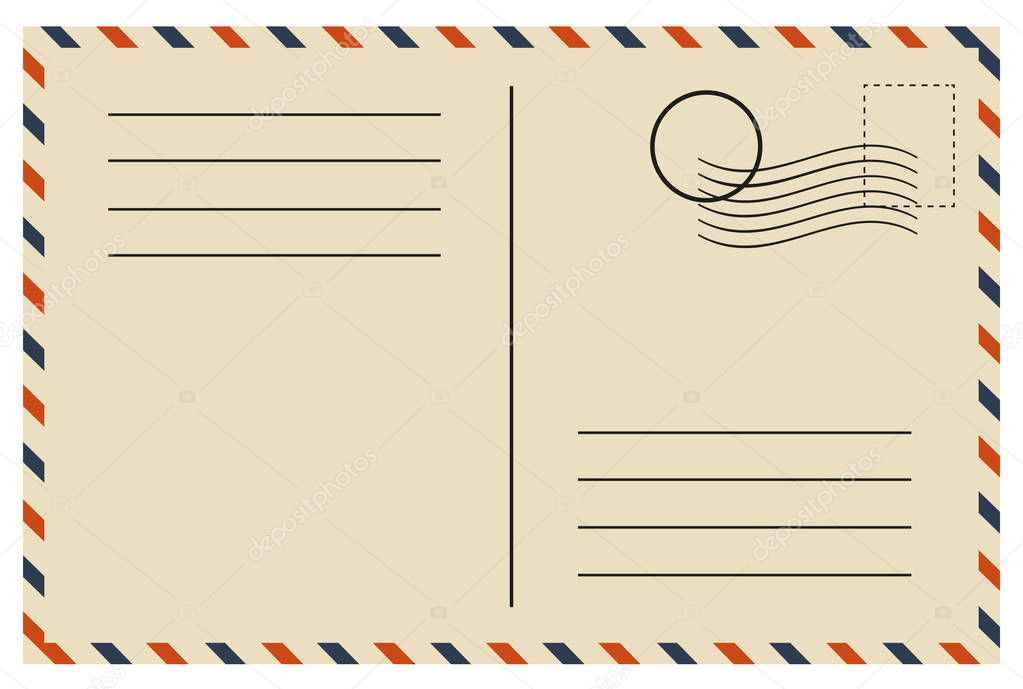 Vintage postcard template, vector design