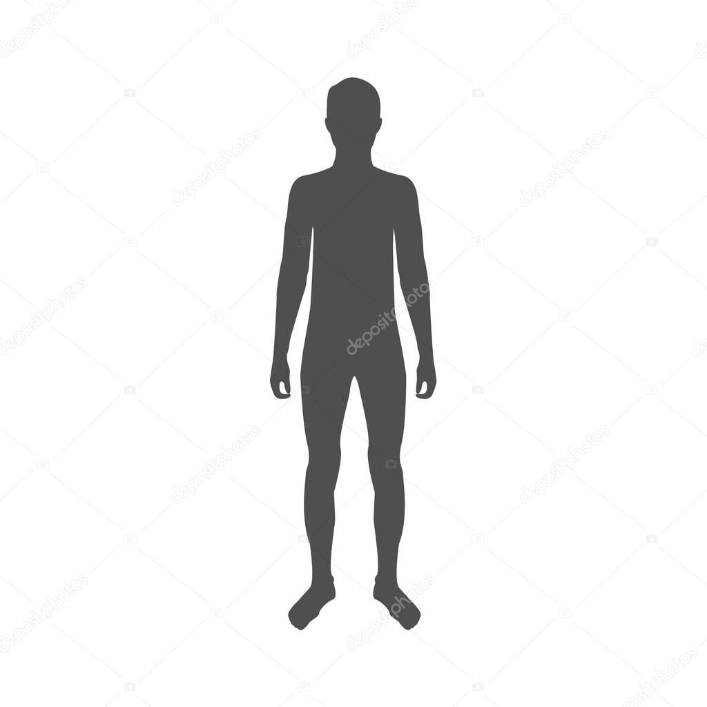 Vector silhouette of man in grey color