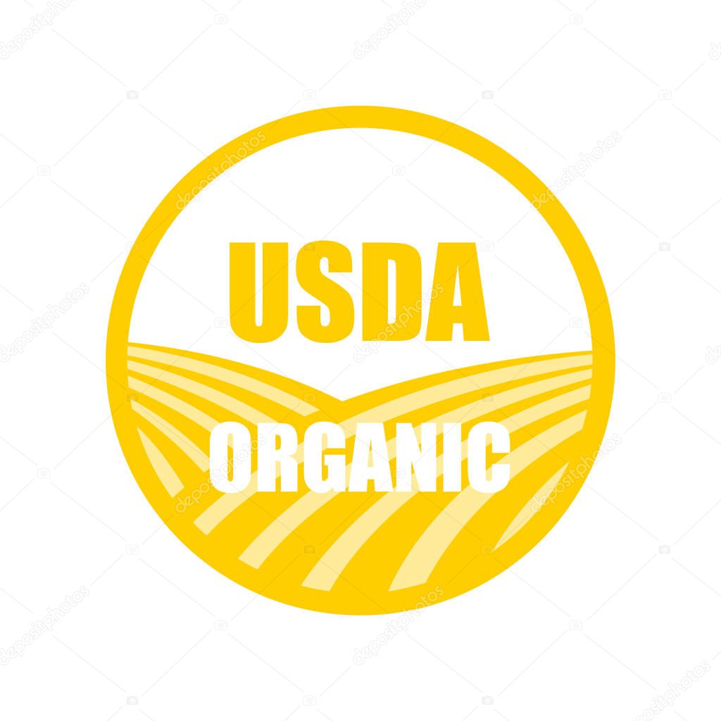 usda organic stamp icon on white background