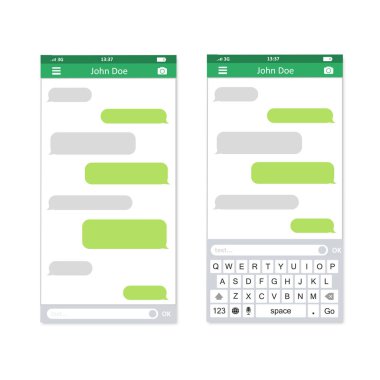 Sms app, vektör çizim mesajlaşma ile Smartphone