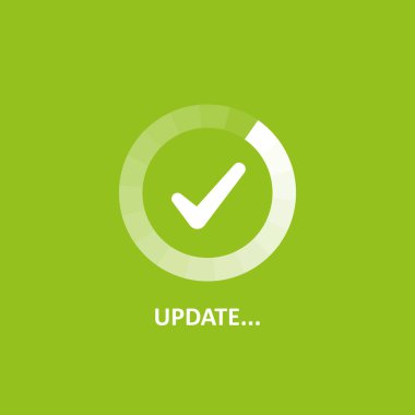 Update vektör simgesi yeşil zemin üzerine