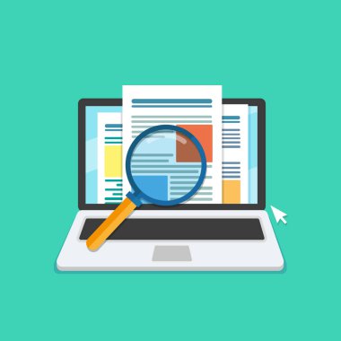 Dijital pazarlama strateji planı iş, düz vektör çizim