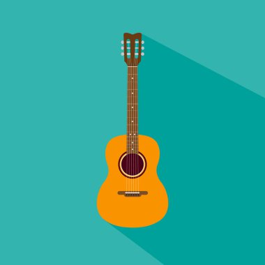 Akustik gitar kutsal kişilerin resmi, vektör çizim.