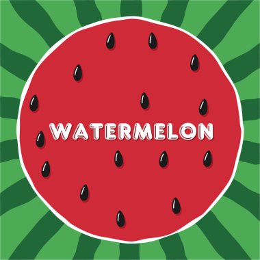 Siyah çekirdekli vektör karpuz arkaplanı. 