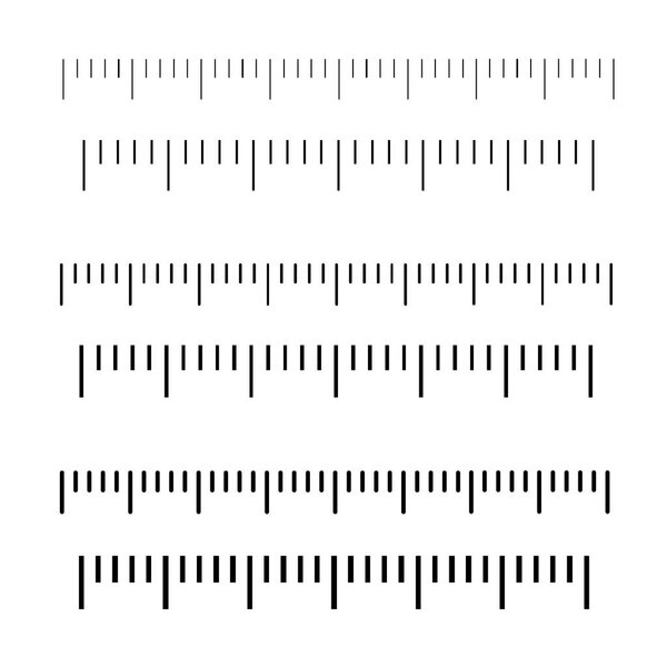 Measuring scale, for rulers, Vector illustration. 