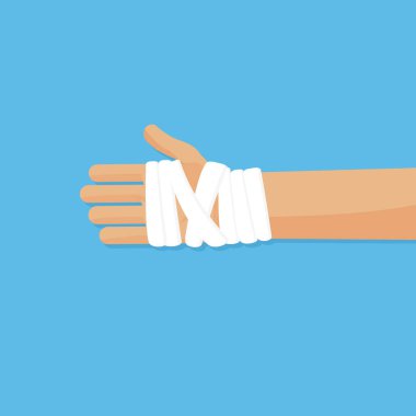 Bir sapan ve bandaj vektör düz kırık kol