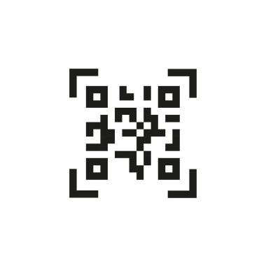 Smartphone tarama Qr kod örneği vektör