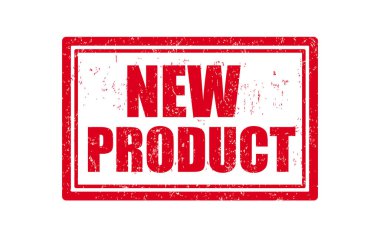 Beyaz arka plan üzerinde izole yeni ürün damgası