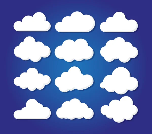 Icono Nubes Ilustración Vectorial — Vector de stock