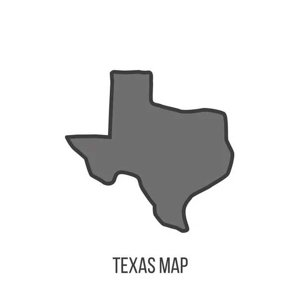 Texas Karta Vektorillustration — Stock vektor