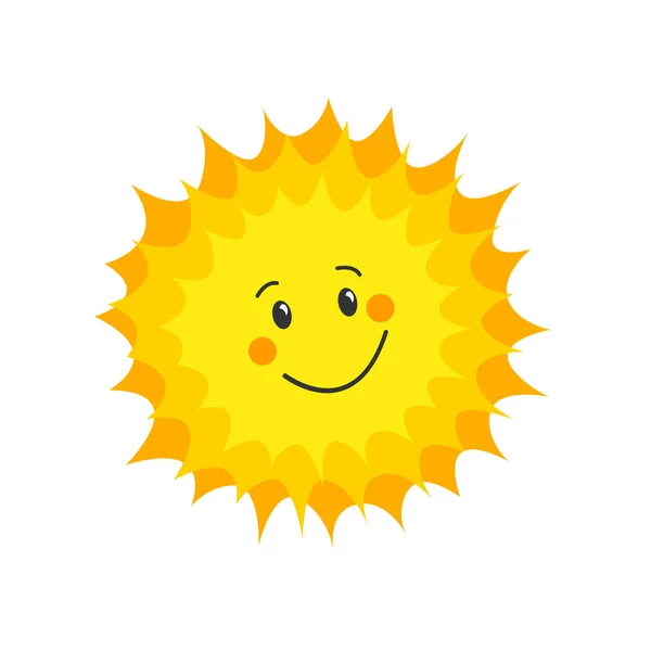 面白い太陽アイコン 平面ベクトル — ストックベクタ