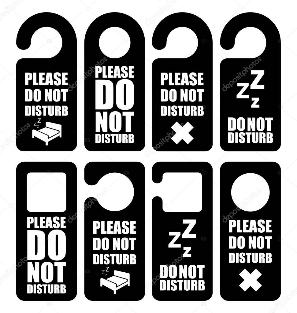 Hotel sign, vector hotel hanging sign, do not disturb