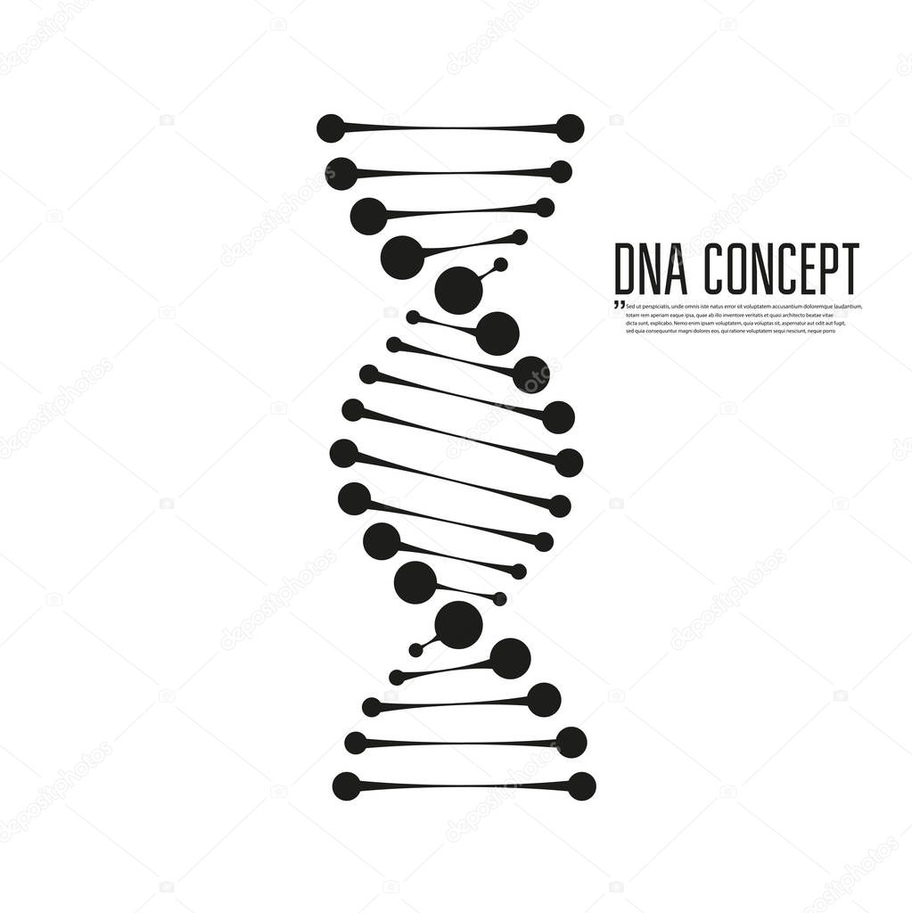 Dna vector icon isolated on white background