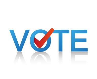Voting vector design. Check marks. Vote label clipart