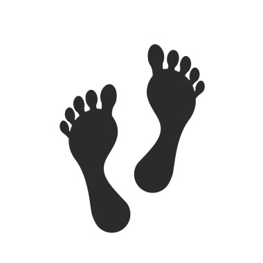 İnsan ayağı. Ayak izi yolu, ayak izleri. Vektör